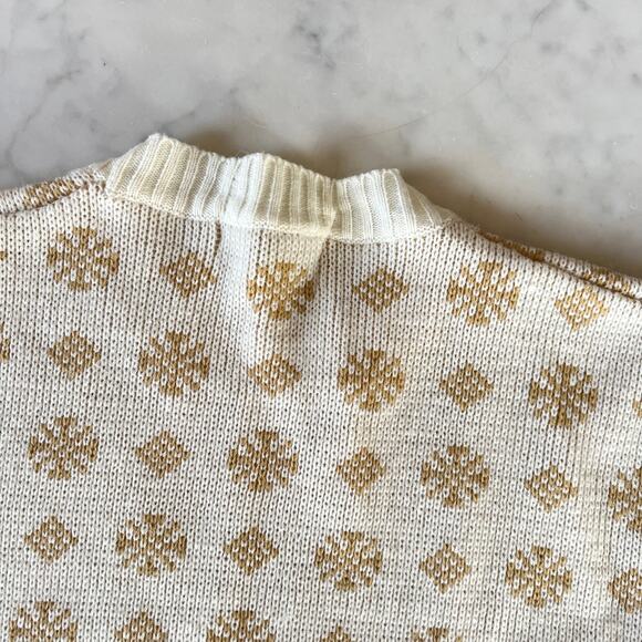 Vintage Bamberger's Deer Snowflake Nordic Knit Crewneck Sweater / L XL - Picture 7 of 8